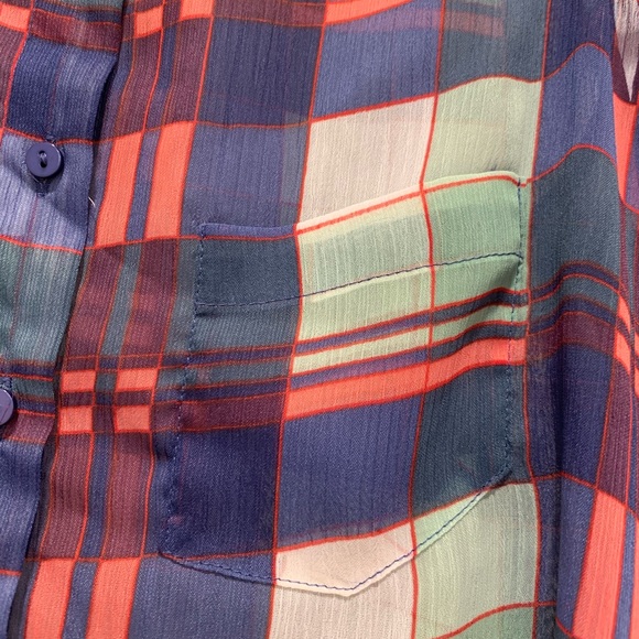 American Rag Plaid-patterned Collard Tank - Picture 2 of 4